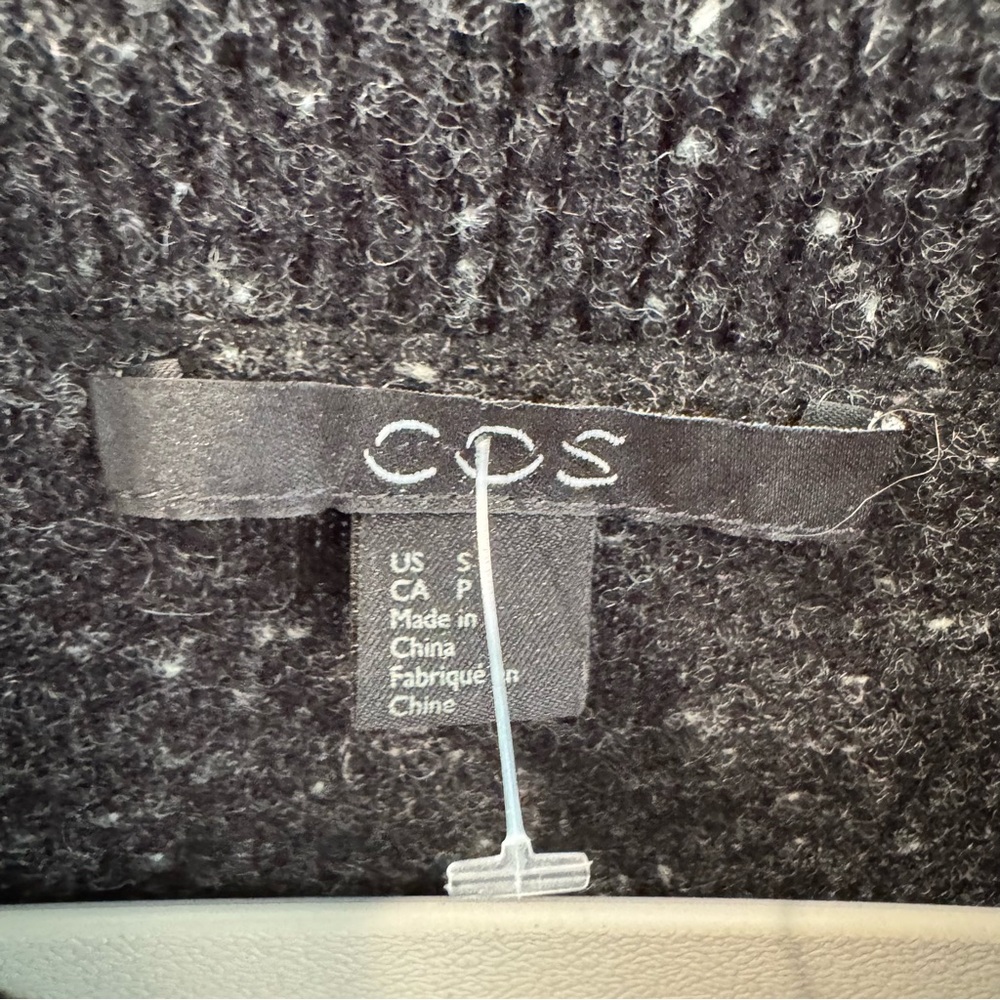 COS Merino Wool Dark Grey Marled Oversized Turtleneck Sweater Small - Picture 2 of 7